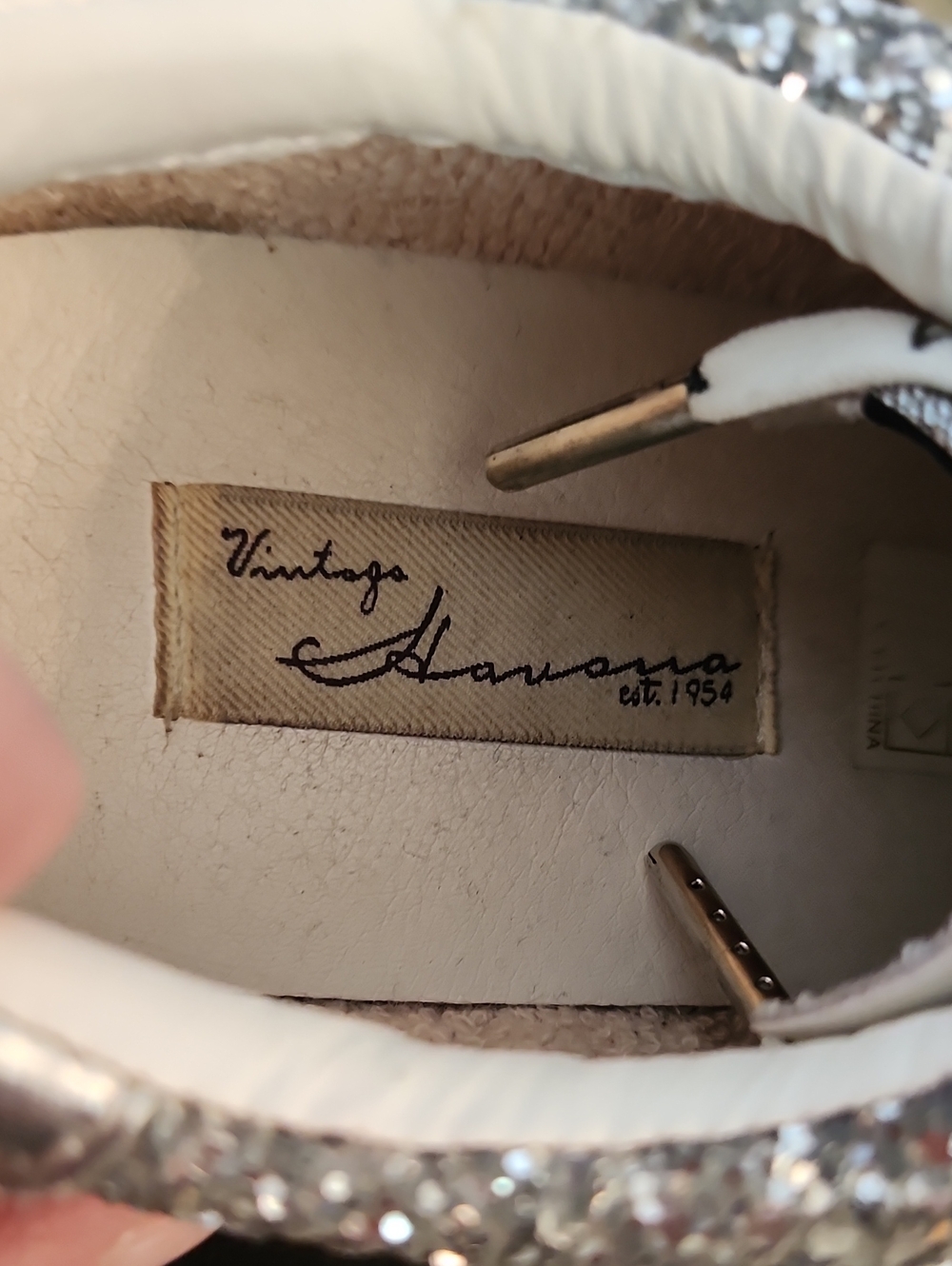 Vintage havana Women's Silver & Pink Star Lace-Up Sneakers - Detail - Picture 4 of 5